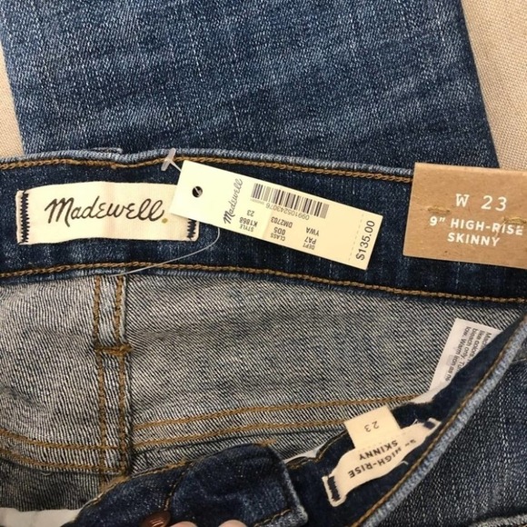 MADEWELL 9” Skinny Rip & Repair Blue Jeans Size 23 NEW - Picture 10 of 13